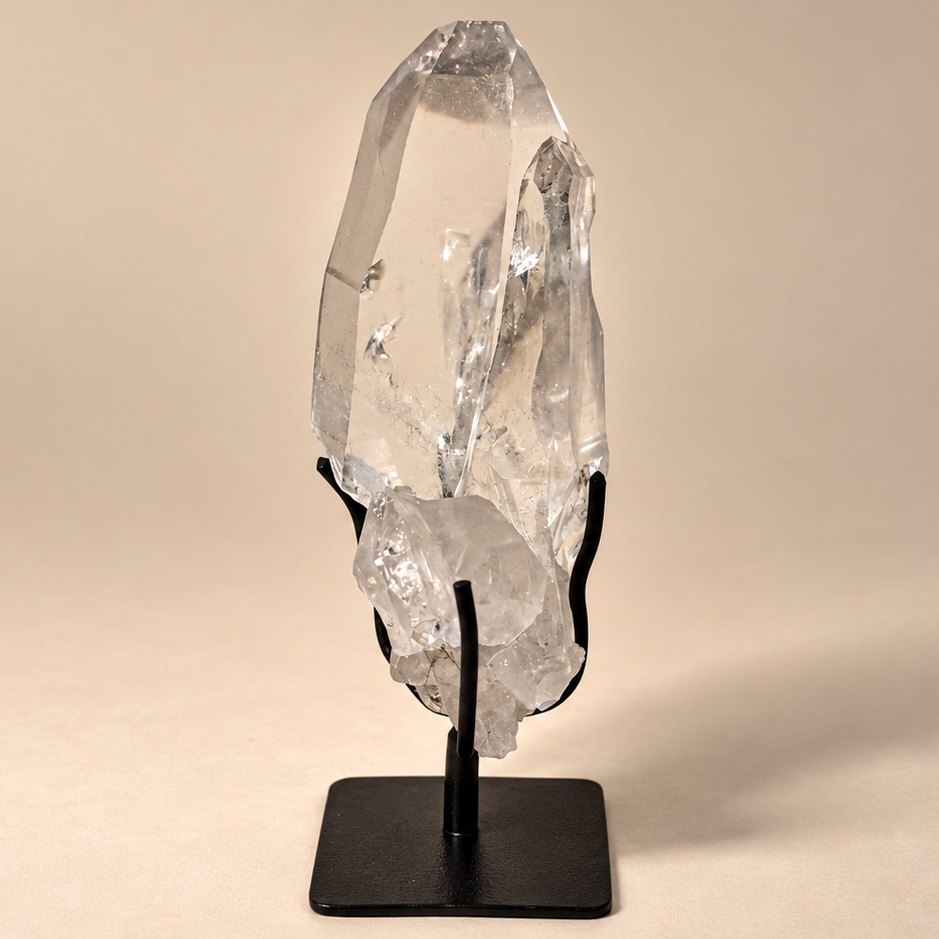 Quartz Crystal Generator Cluster on Metal Stand
