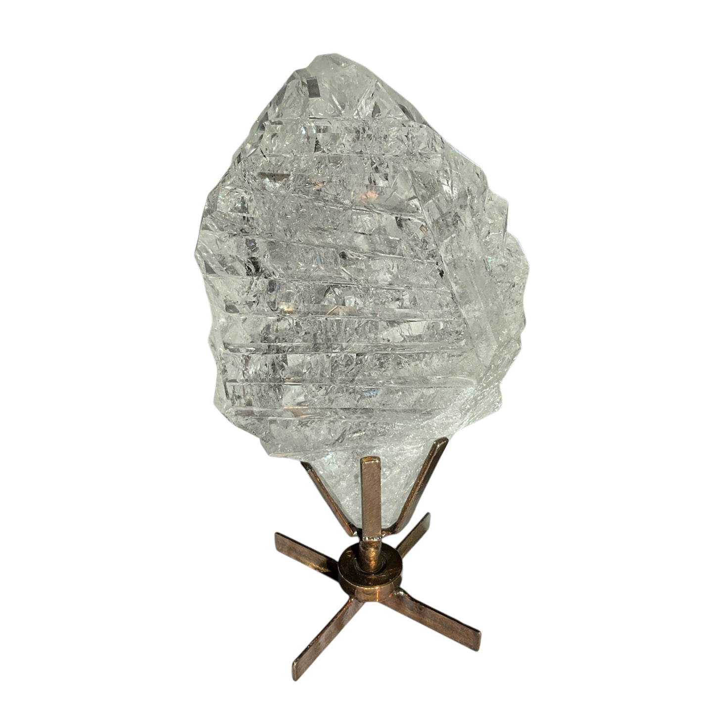 Large Polished Quartz Crystal on Spinning Stand