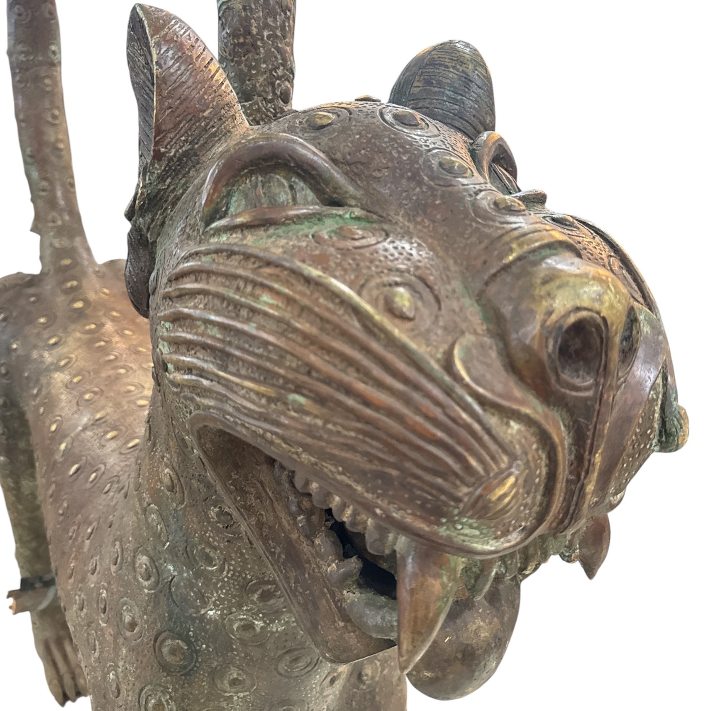 Large Pair of Benin Leopard Sculptures