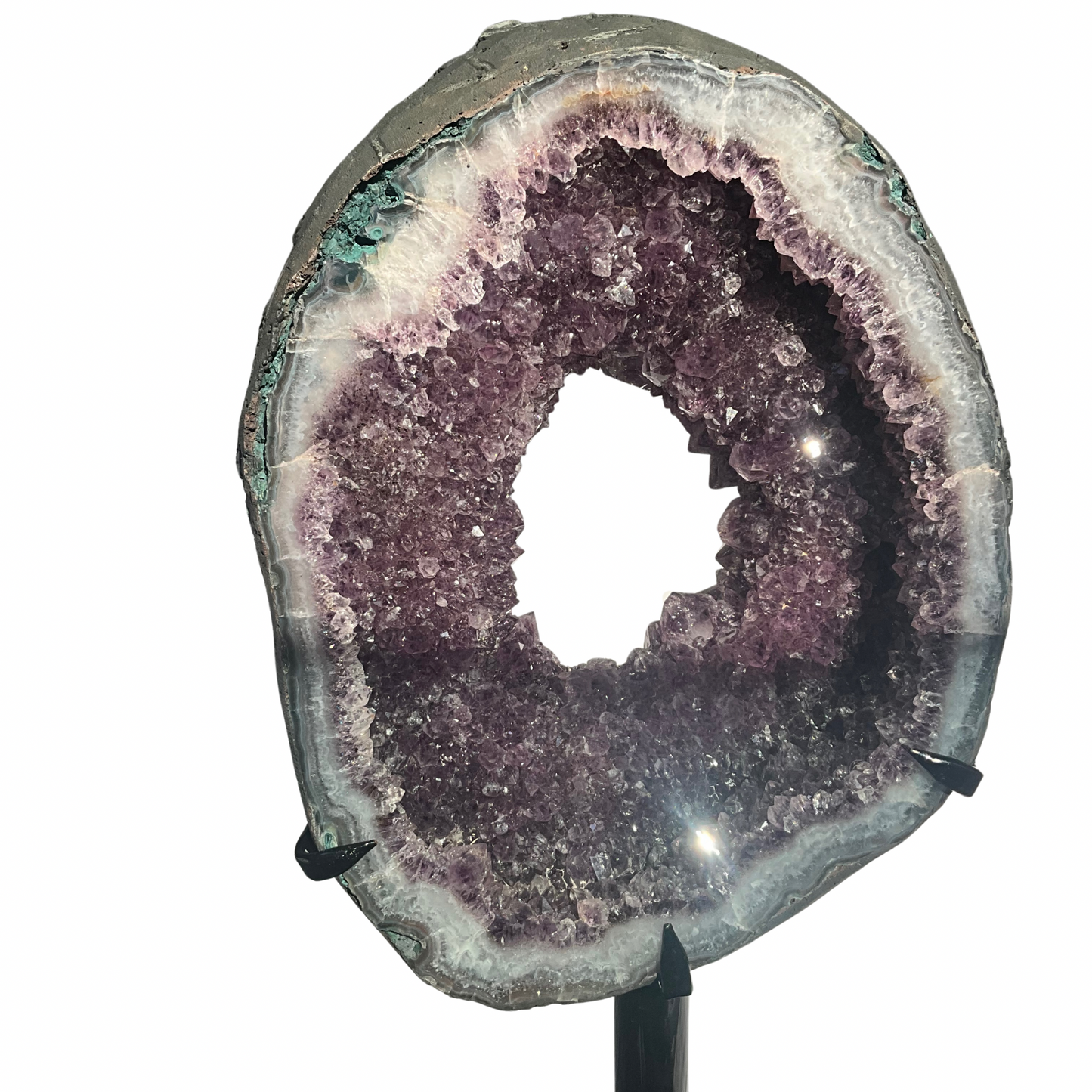 Amethyst Crystal 'Halo Passage' Portal on Spinning Stand