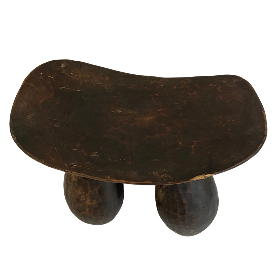 Medium Carved Wood Stool from Mali