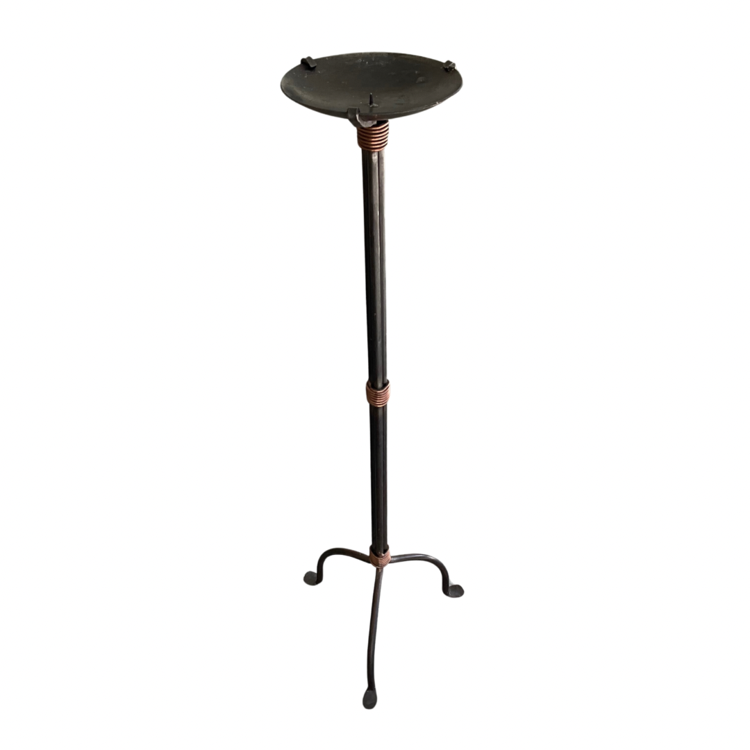 Iron & Copper Floor Standing Candle Holder