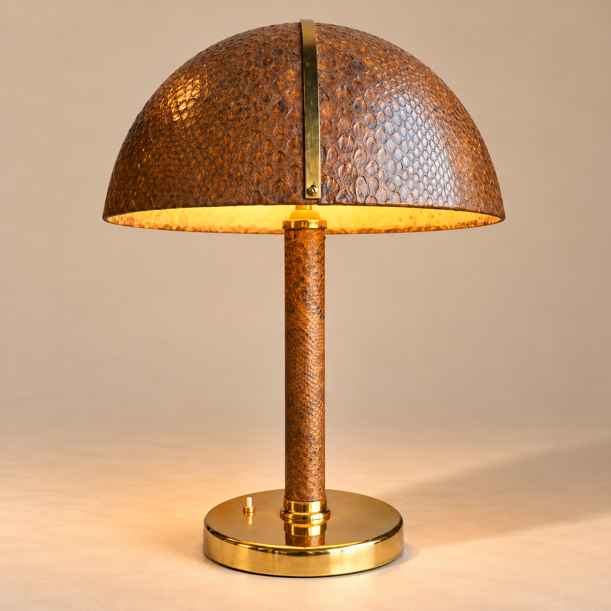 Snake Skin & Brass Accent Table Lamp
