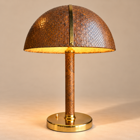 Snake Skin & Brass Accent Table Lamp