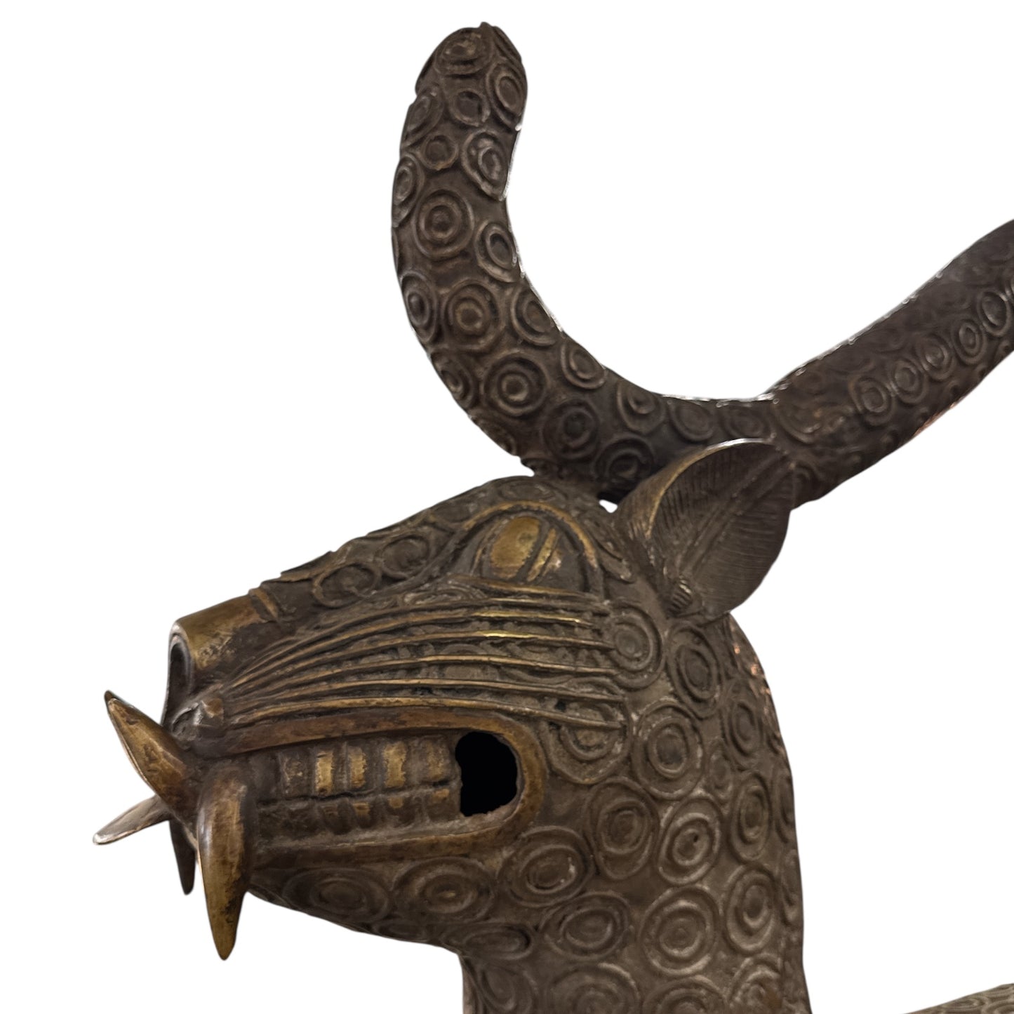 X-LARGE PAIR OF BENIN LEOPARD SCULPTURES