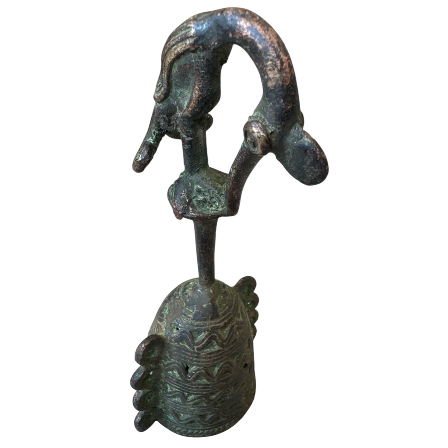 Benin Bronze Bell Senufo Swirl Legs