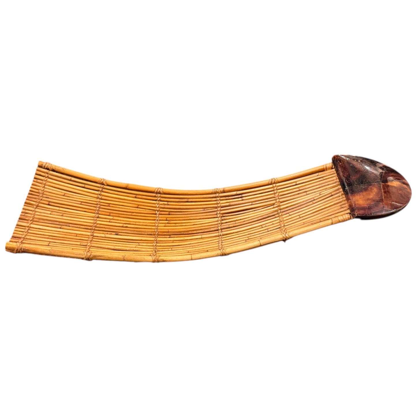 Vintage Coconut Shell Wicker Bowl