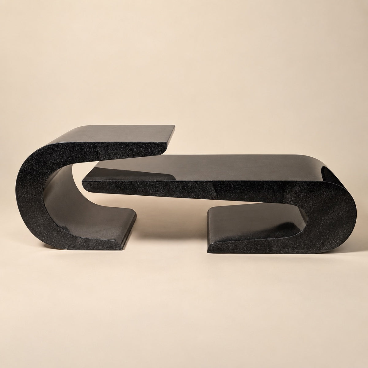 Vintage Lacquered Asymmetrical Pair of Waterfall Tables