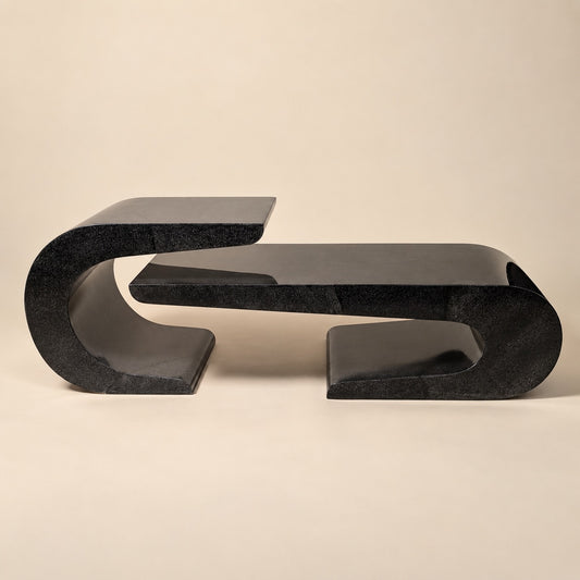 Vintage Lacquered Asymmetrical Pair of Waterfall Tables