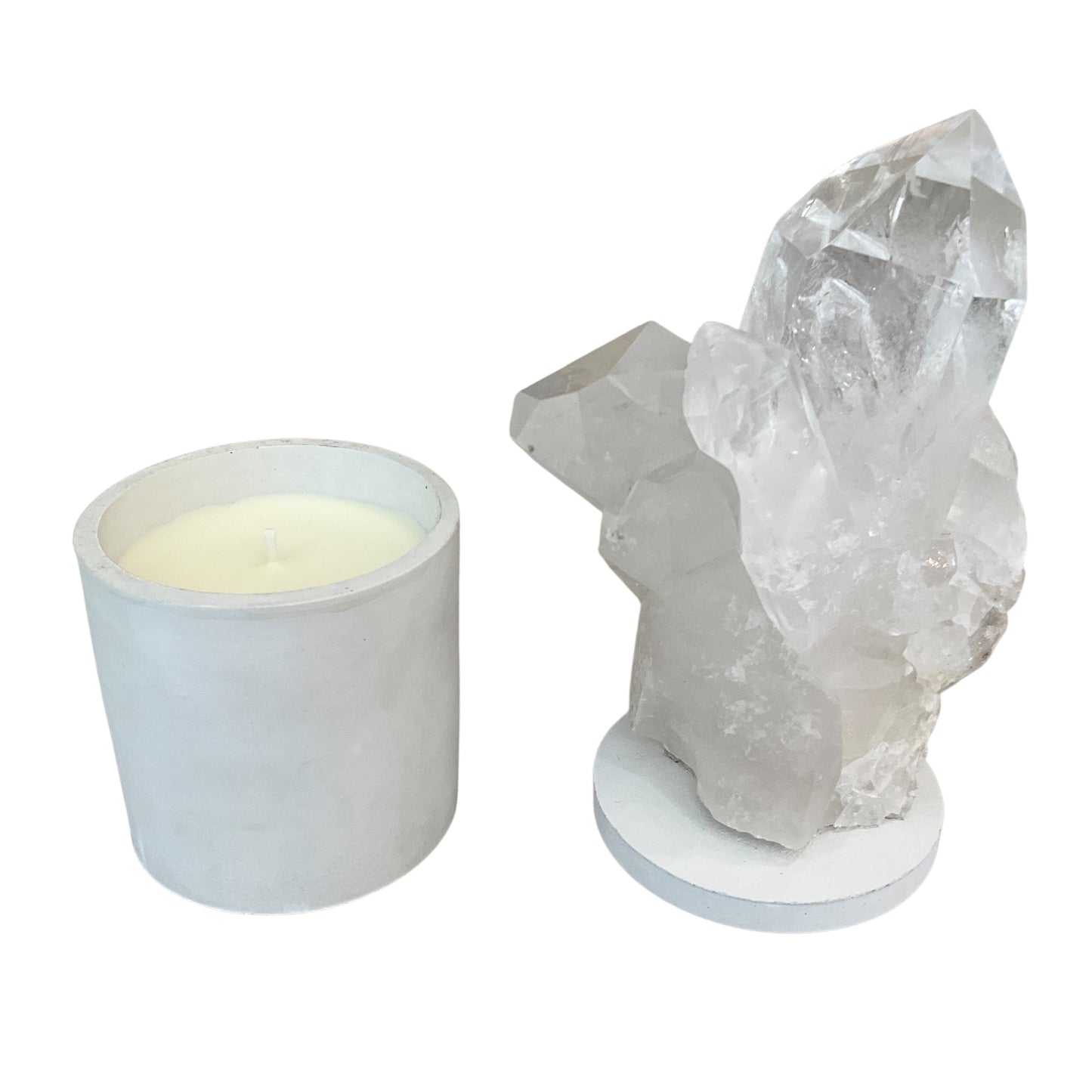 Quartz Crystal Generator Cluster Lid Gardenia Candle