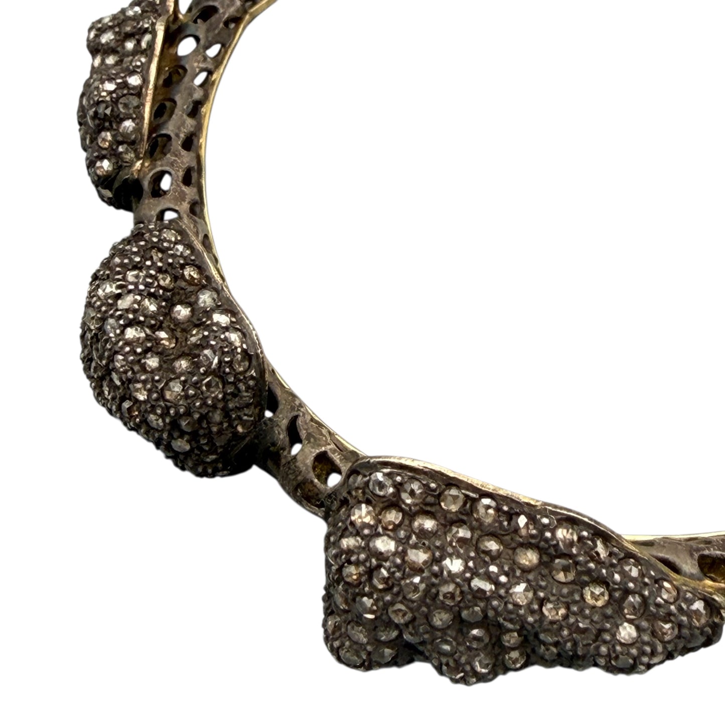 Bangle Bracelet with Multiple Diamond Clusters