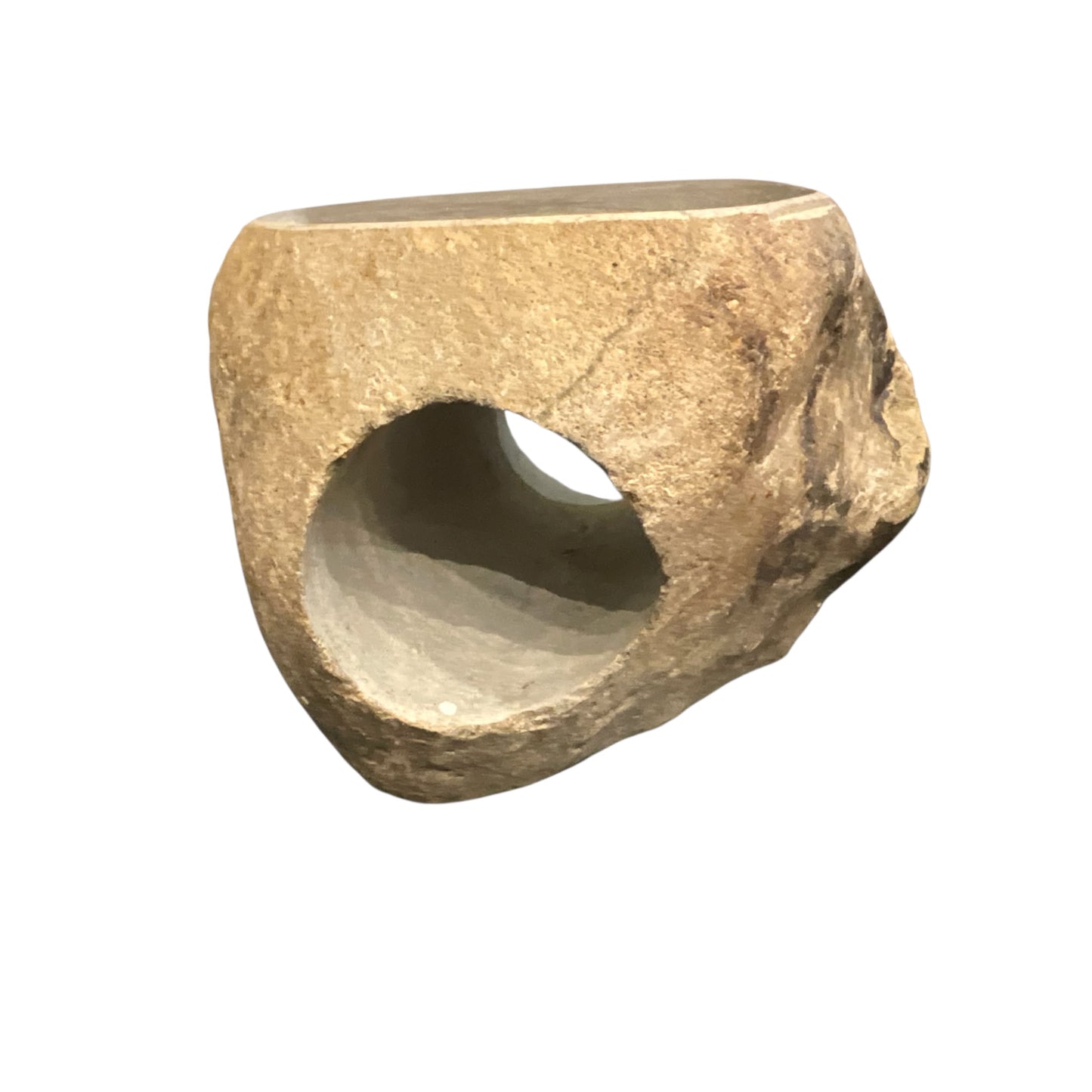 Pair of Solid Granite Side Tables with Polished Tops