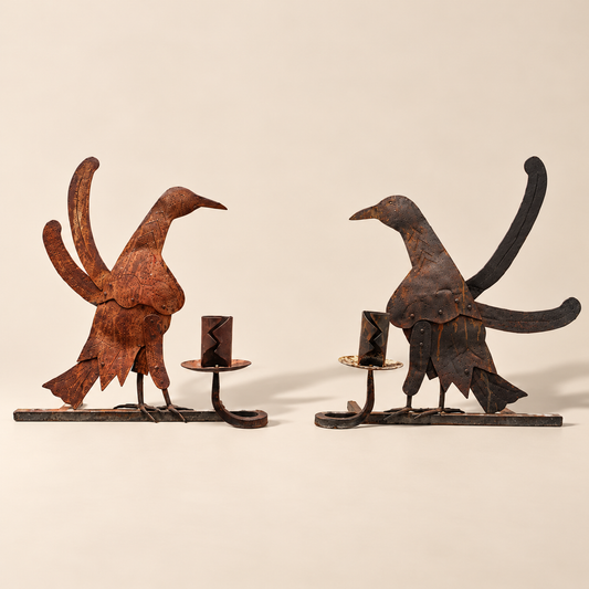 Minton-Spidell Pair of Iron Bird Candle Sconces