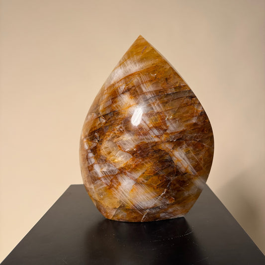 Large Flame Cut Golden Healer Crystal