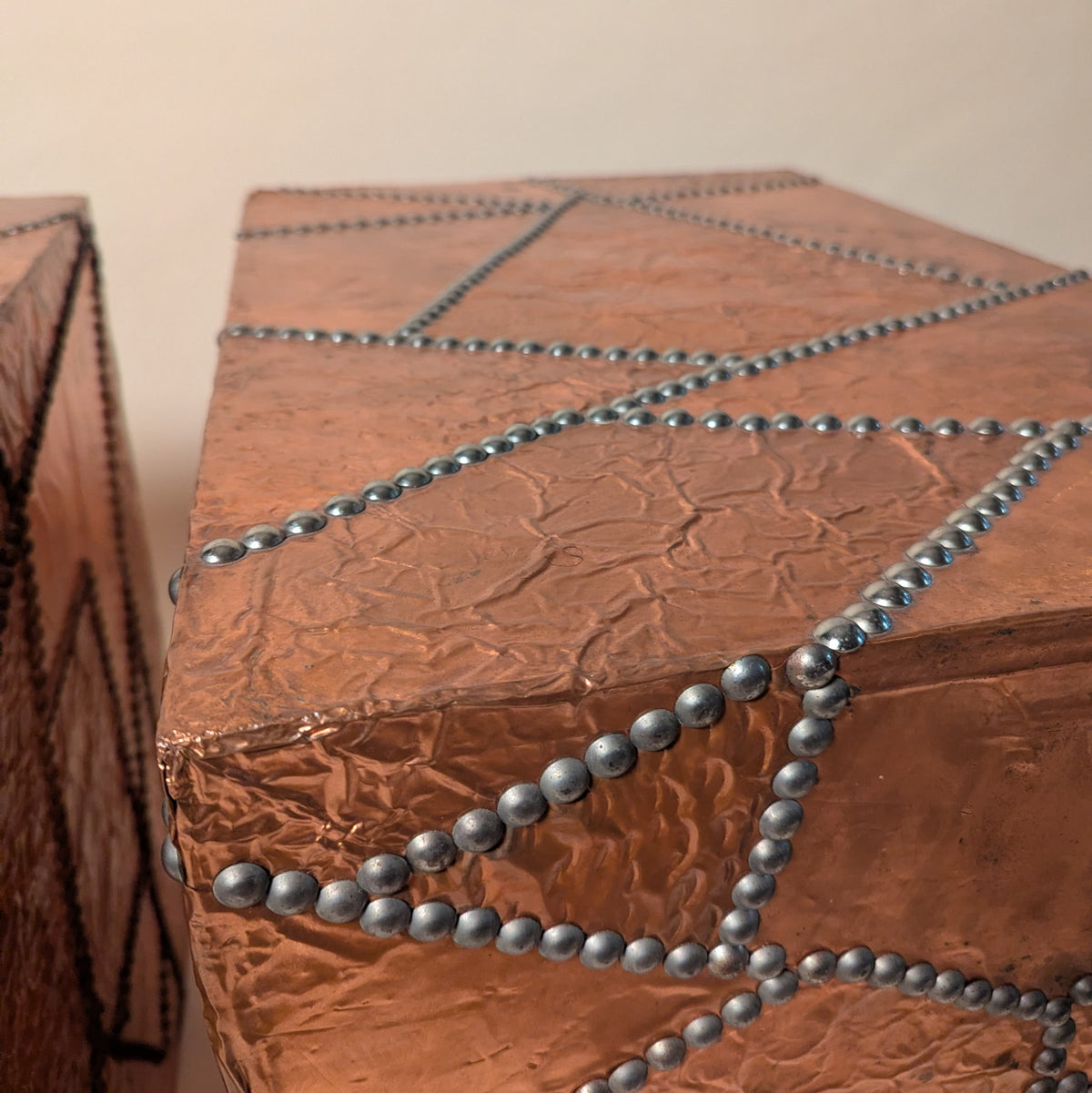 Pair of Copper Pedestals with Rivets