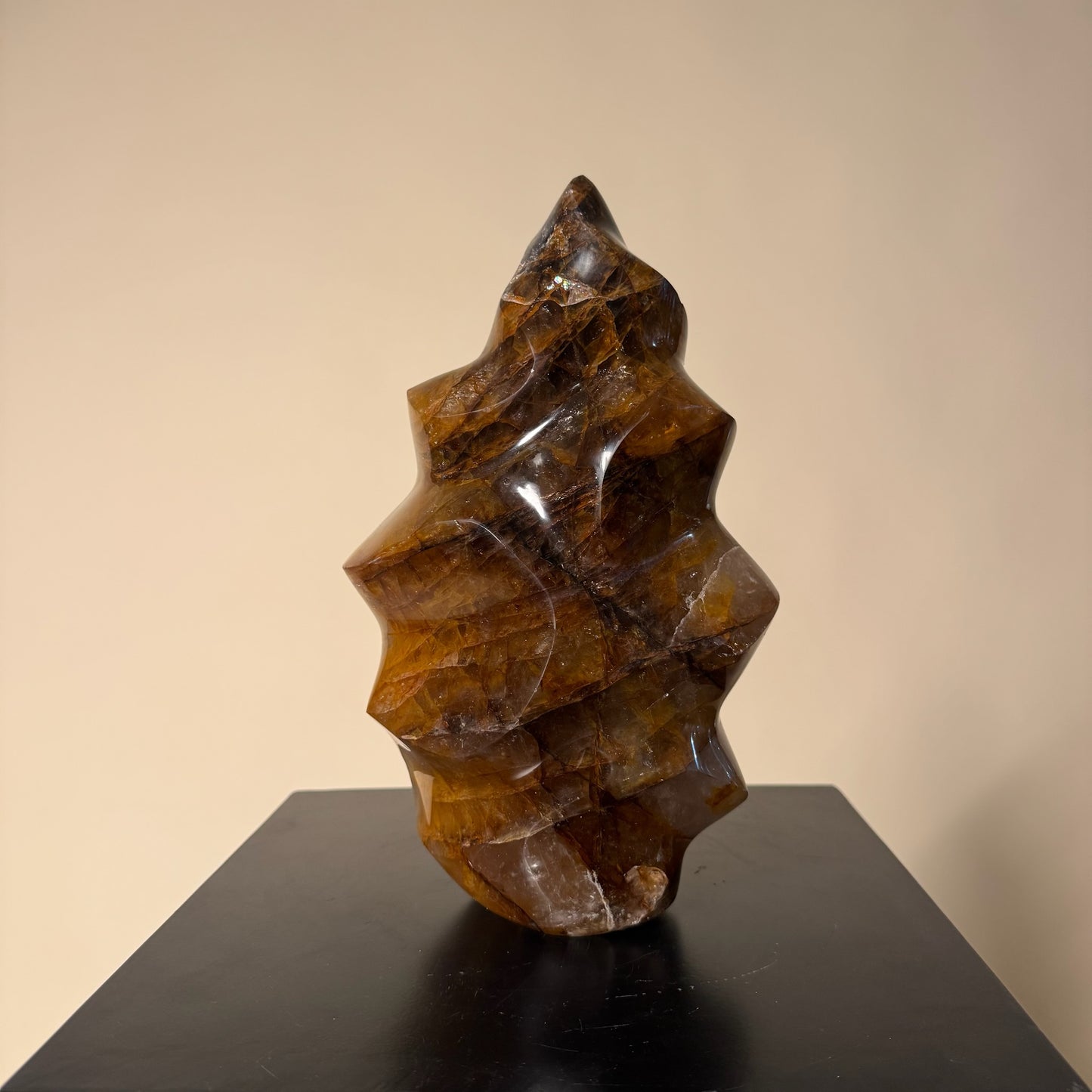Spiral Cut Dark Golden Healer Crystal