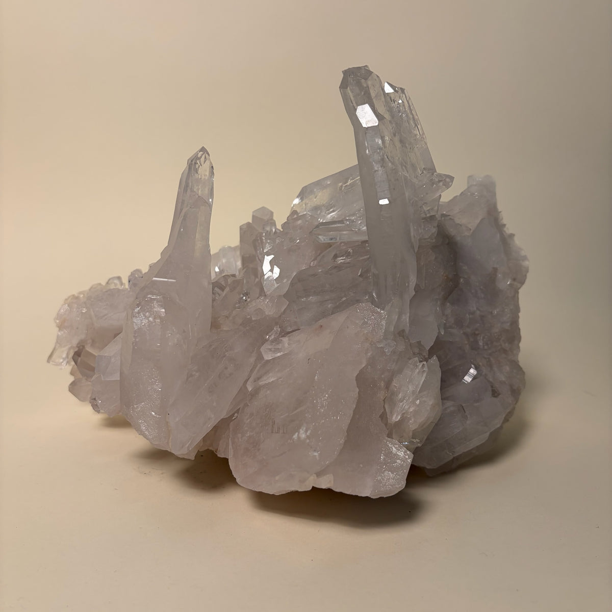 Smokey Quartz Generator Crystal on Metal Base light