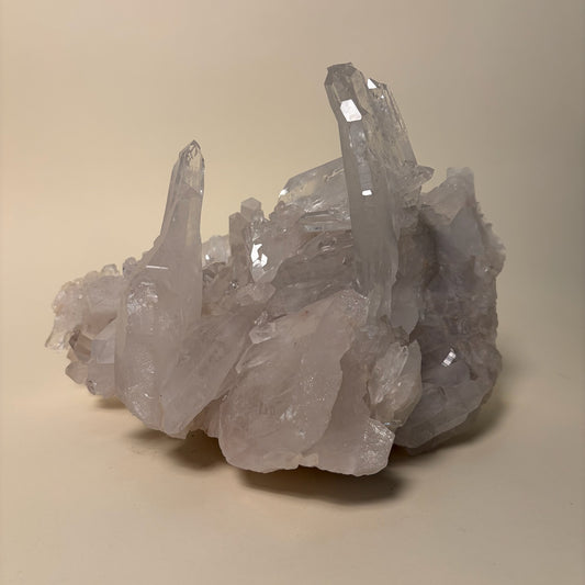 Smokey Quartz Generator Crystal on Metal Base light