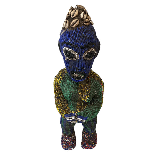 Beaded Tribal Art Bamileke Statue from Cameroon #3