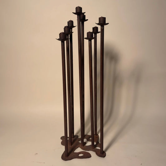 Heavy Iron Floor Candle Holder 8 Candles