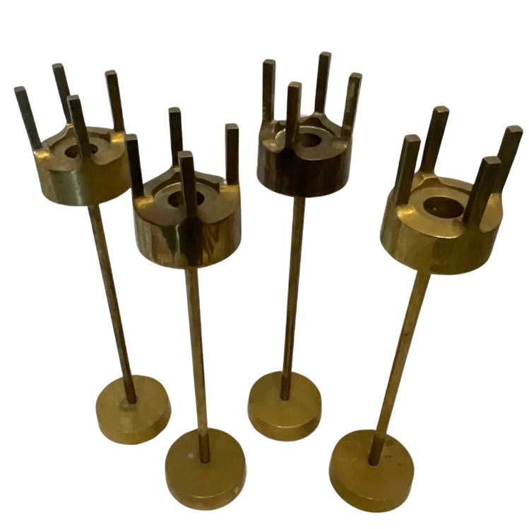 Set of 4 Brass Candle Holders