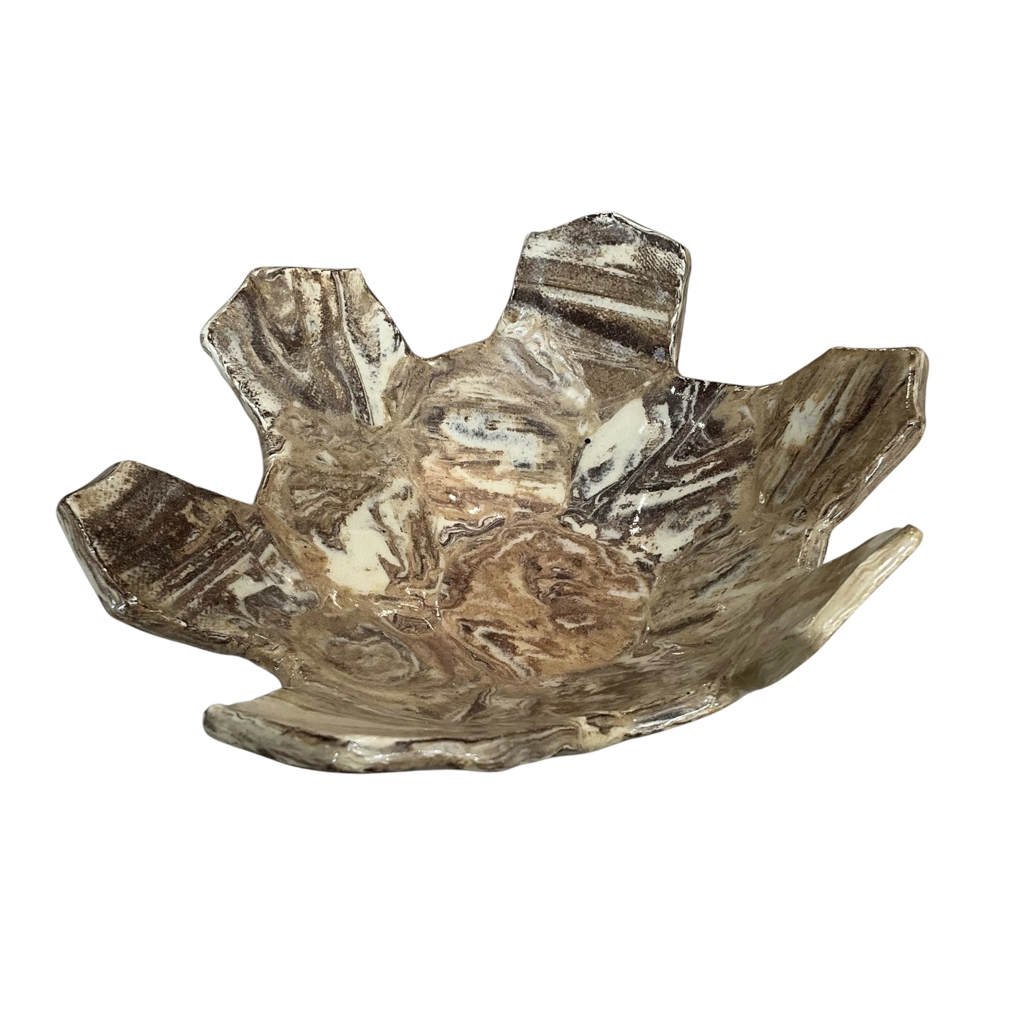 Vintage Abstract Glazed Pottery Ashtray