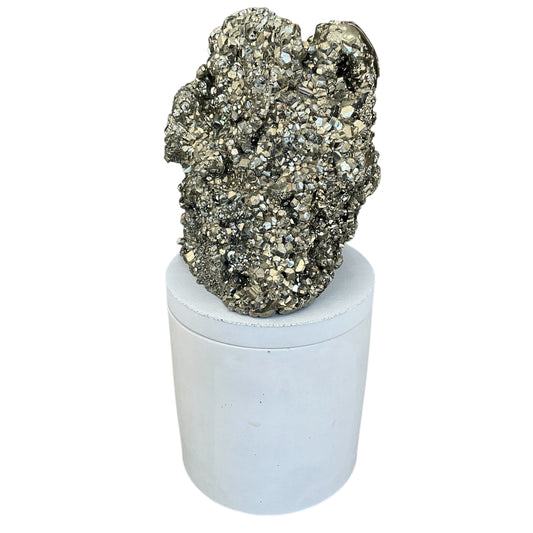 Abstract Pyrite Lid Gardenia Candle #1