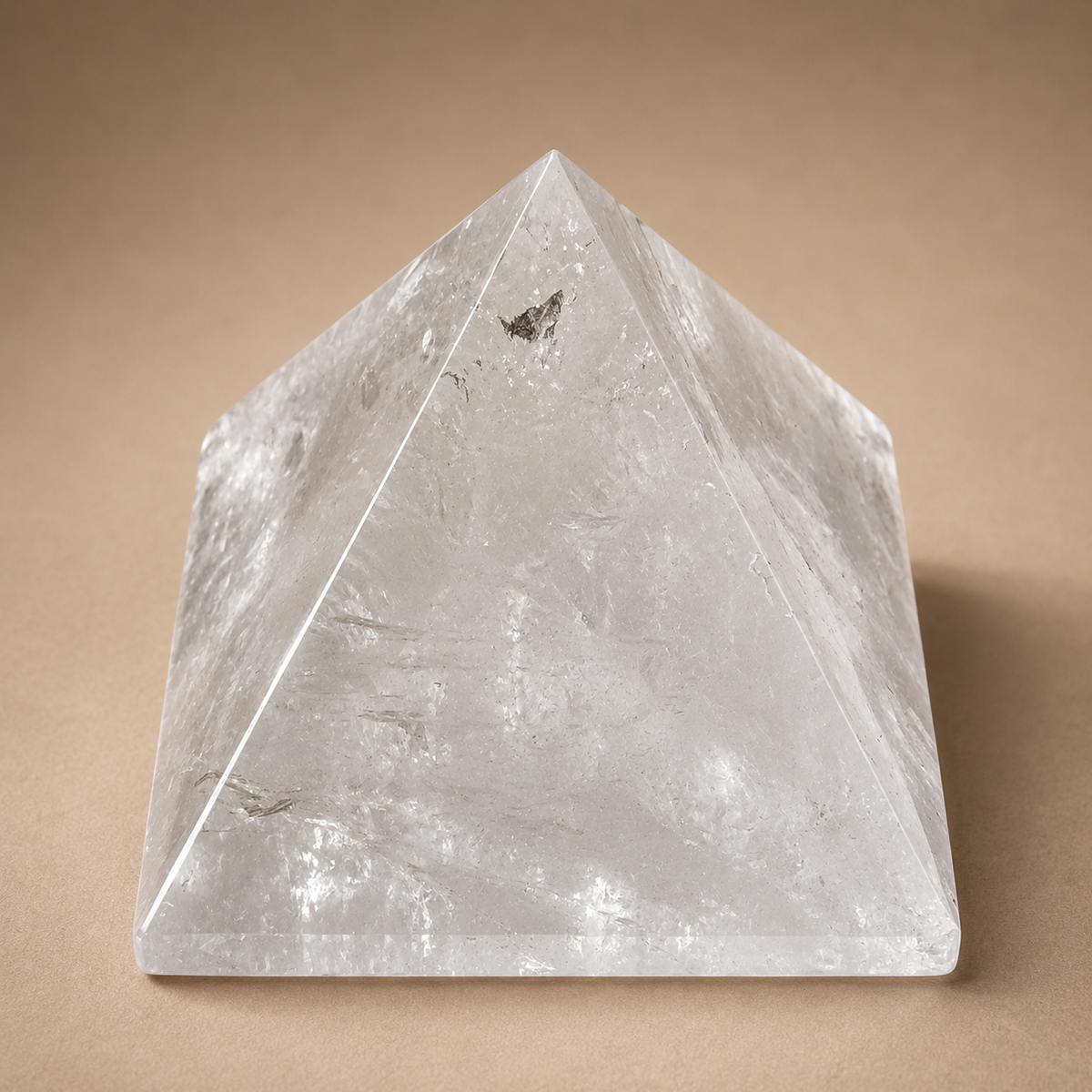 Quartz Crystal Pyramid with Base Accent