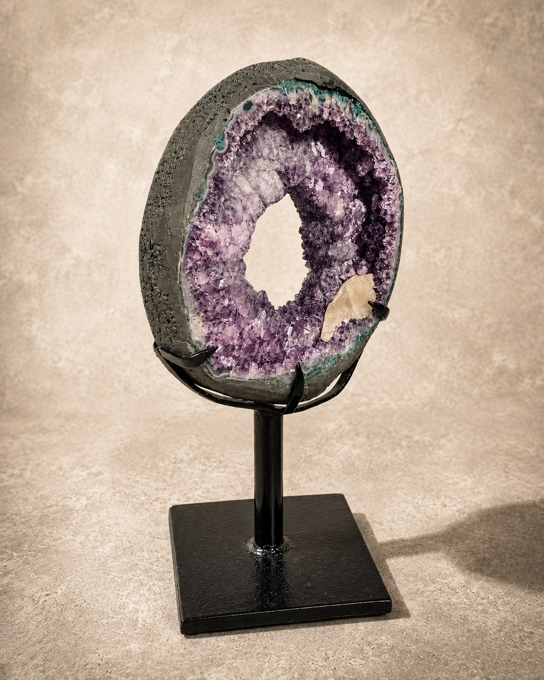 Amethyst Crystal 'Halo Passage' Portal on Spinning Stand