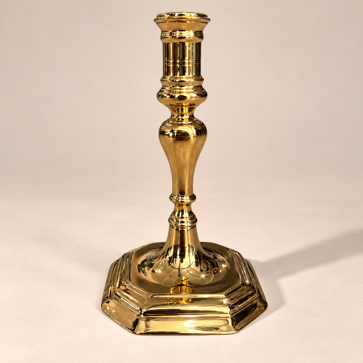 Set of 3 Varying Vintage Brass Candle Holders