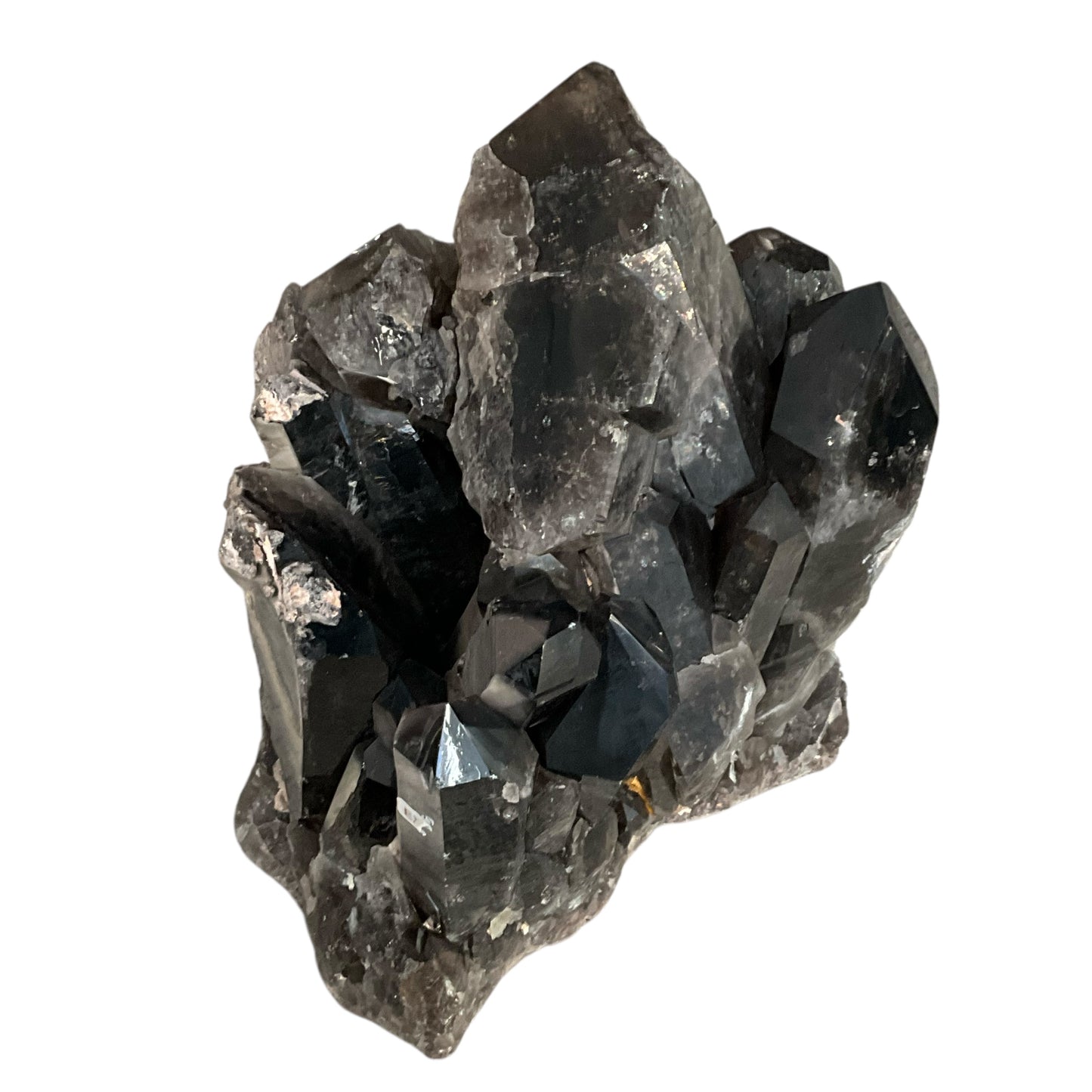 Smoky Quartz large cluster free-standing