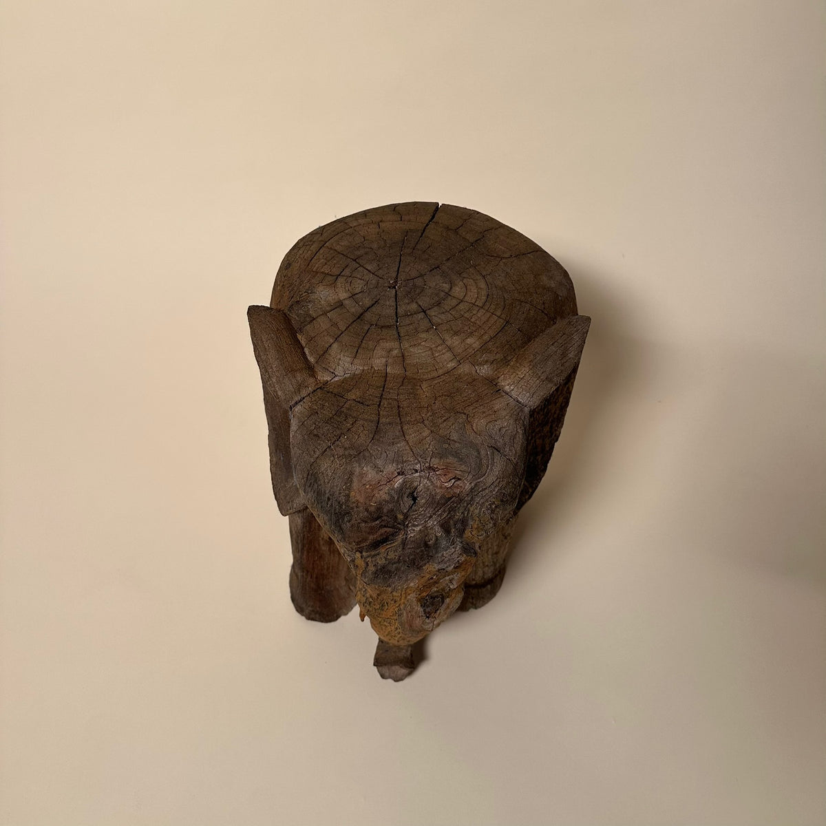 Vintage Carved Elephant Stool