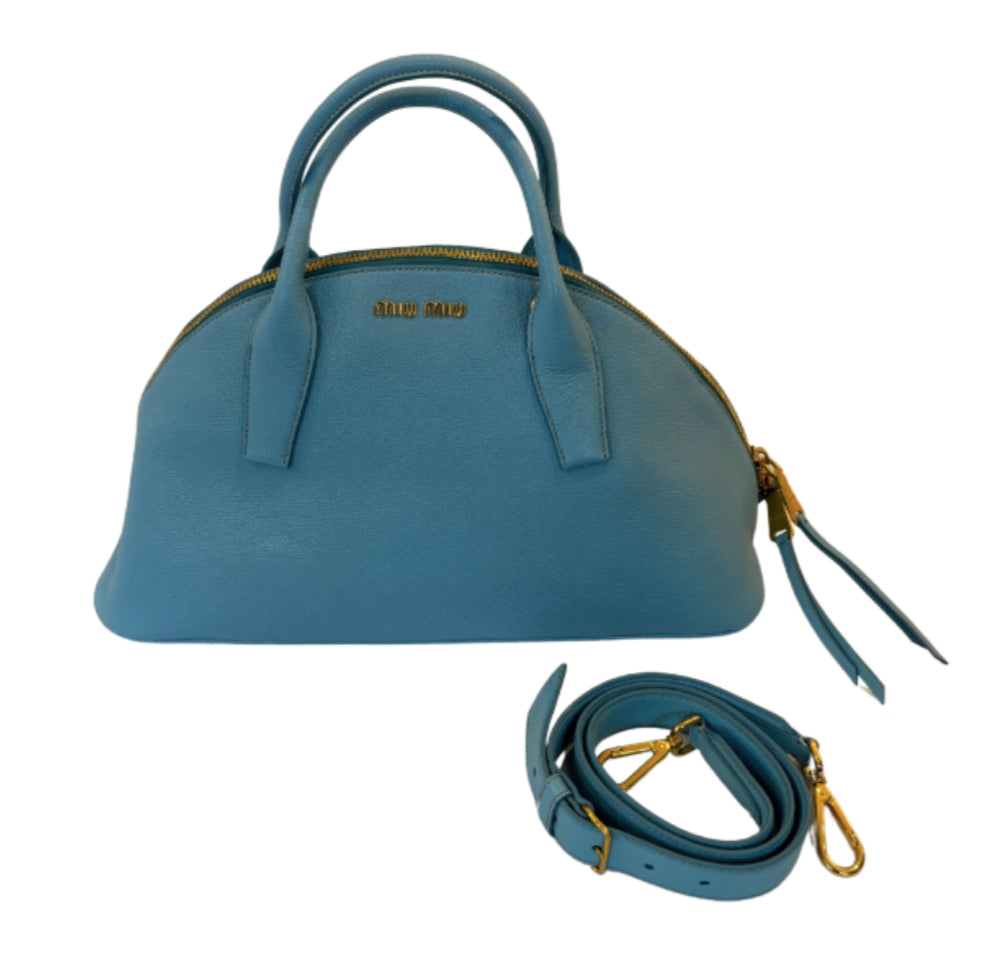 Miu Miu Light Blue Leather Bag