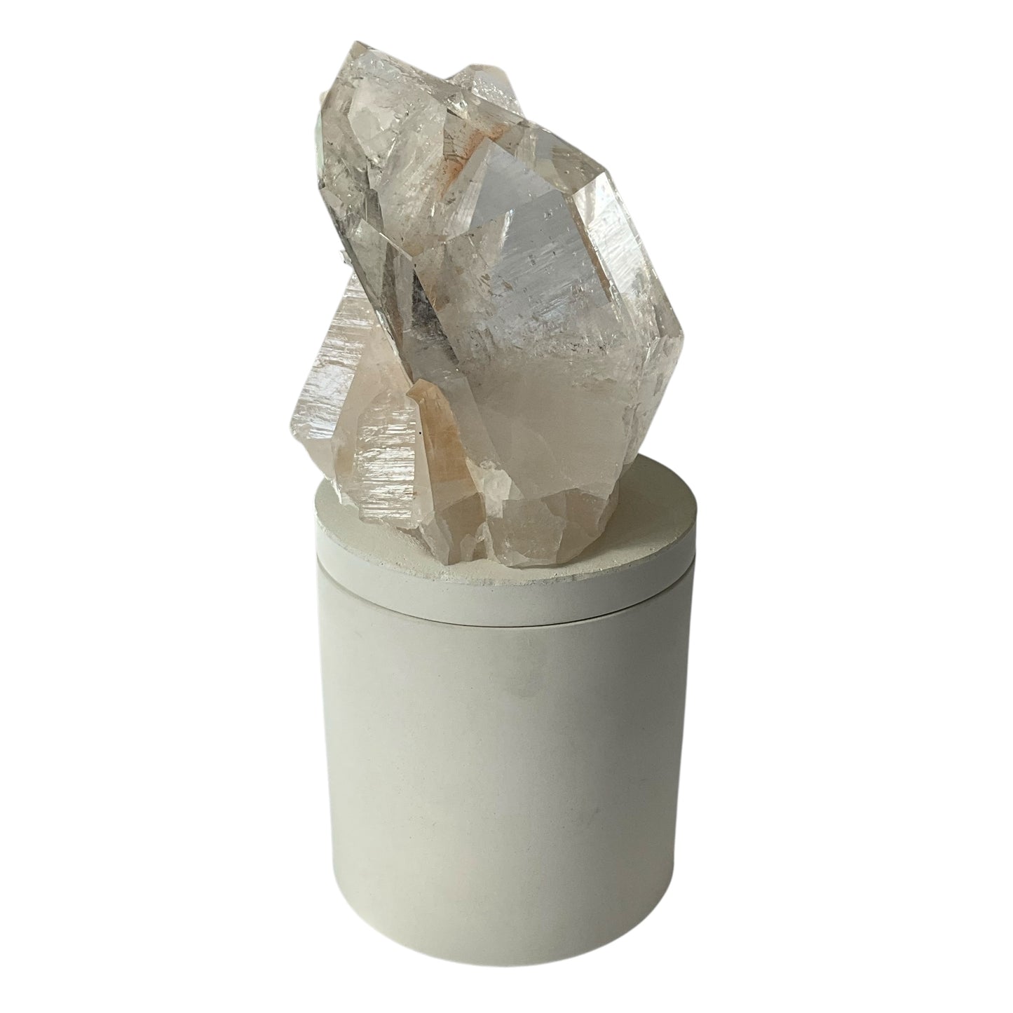 Quartz Crystal Generator Cluster Lid Gardenia Candle