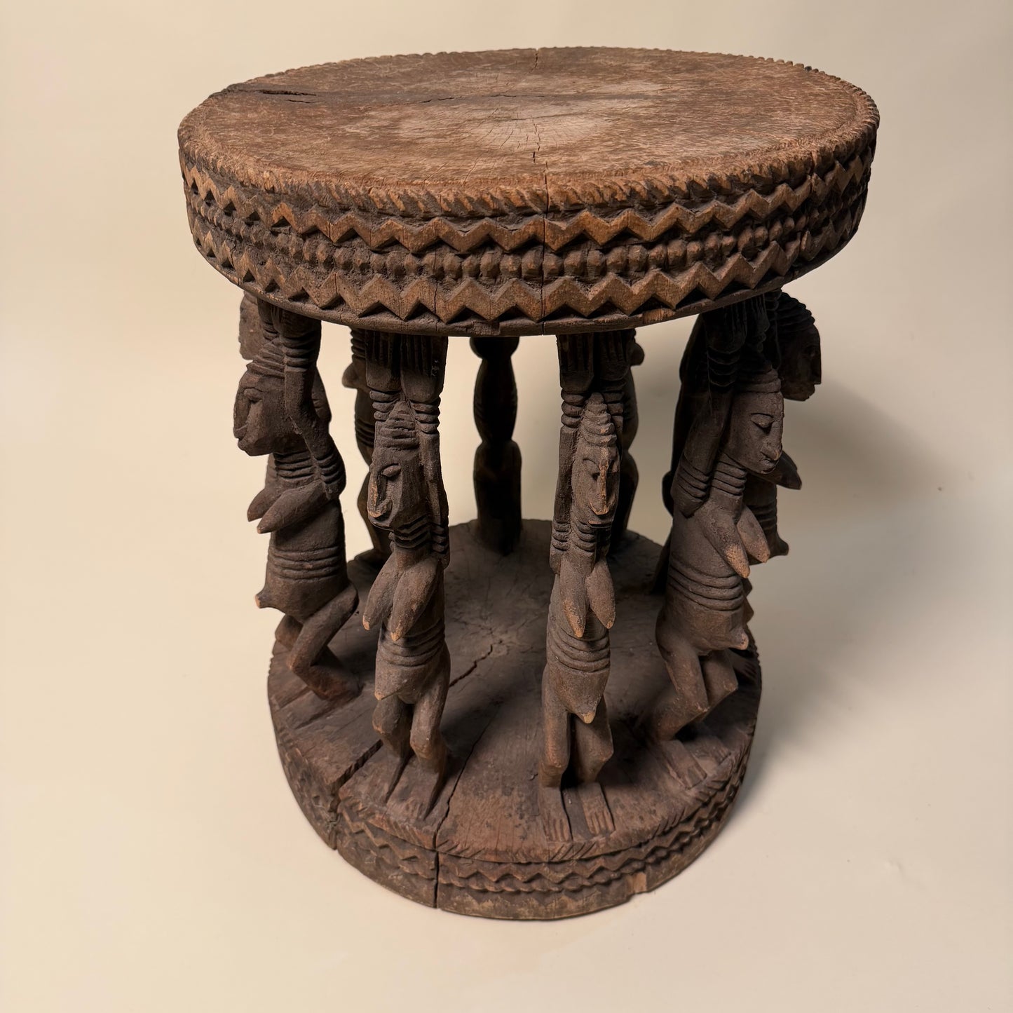 Niangon Carved Wood Ceremonial Stool by the Dogon Tribe