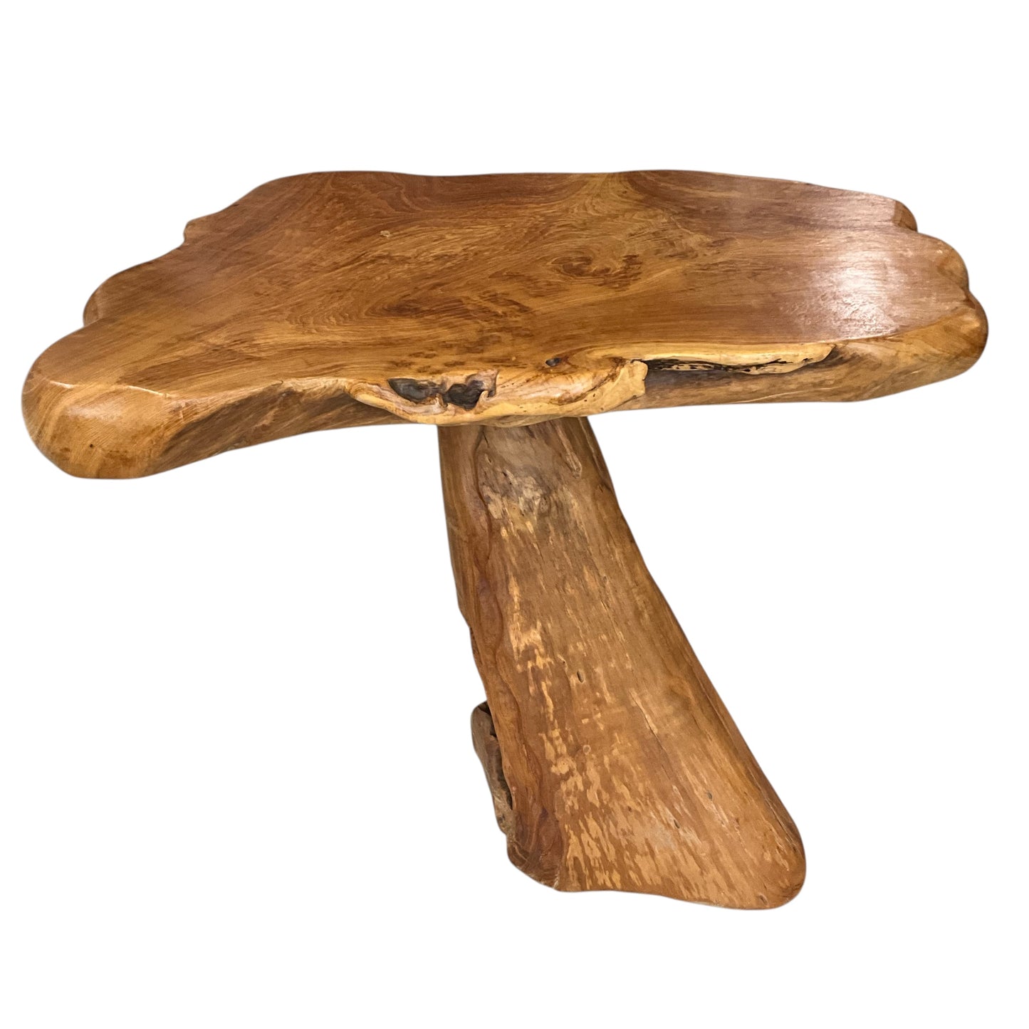 Vintage Abstract Raw Natural Wood Table