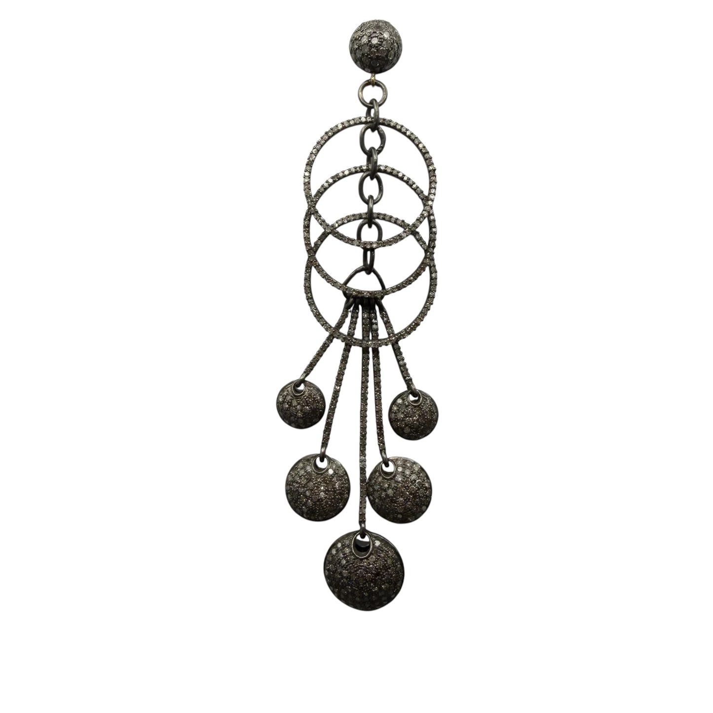 Abstract Multi-Drop Chandelier Diamond Earrings