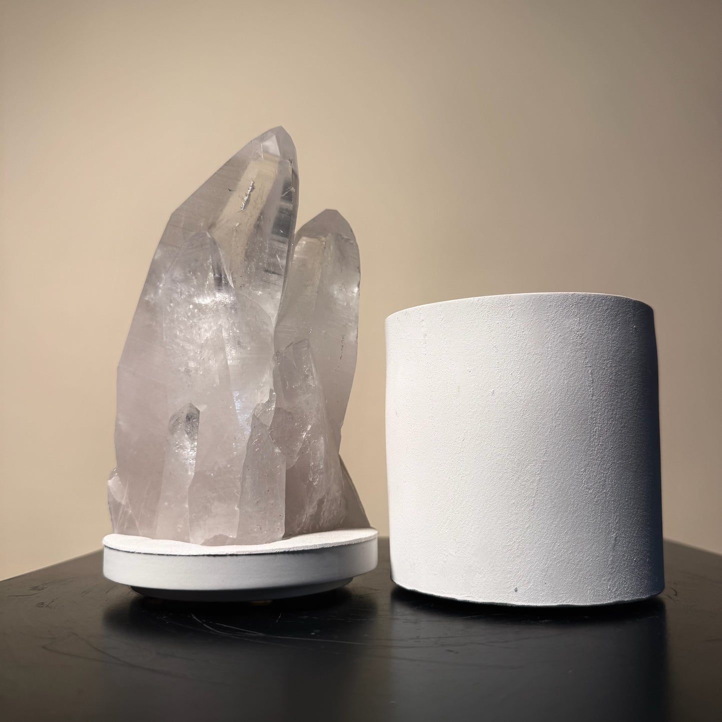 Clear Quartz Crystal Generators Lid Gardenia Candle