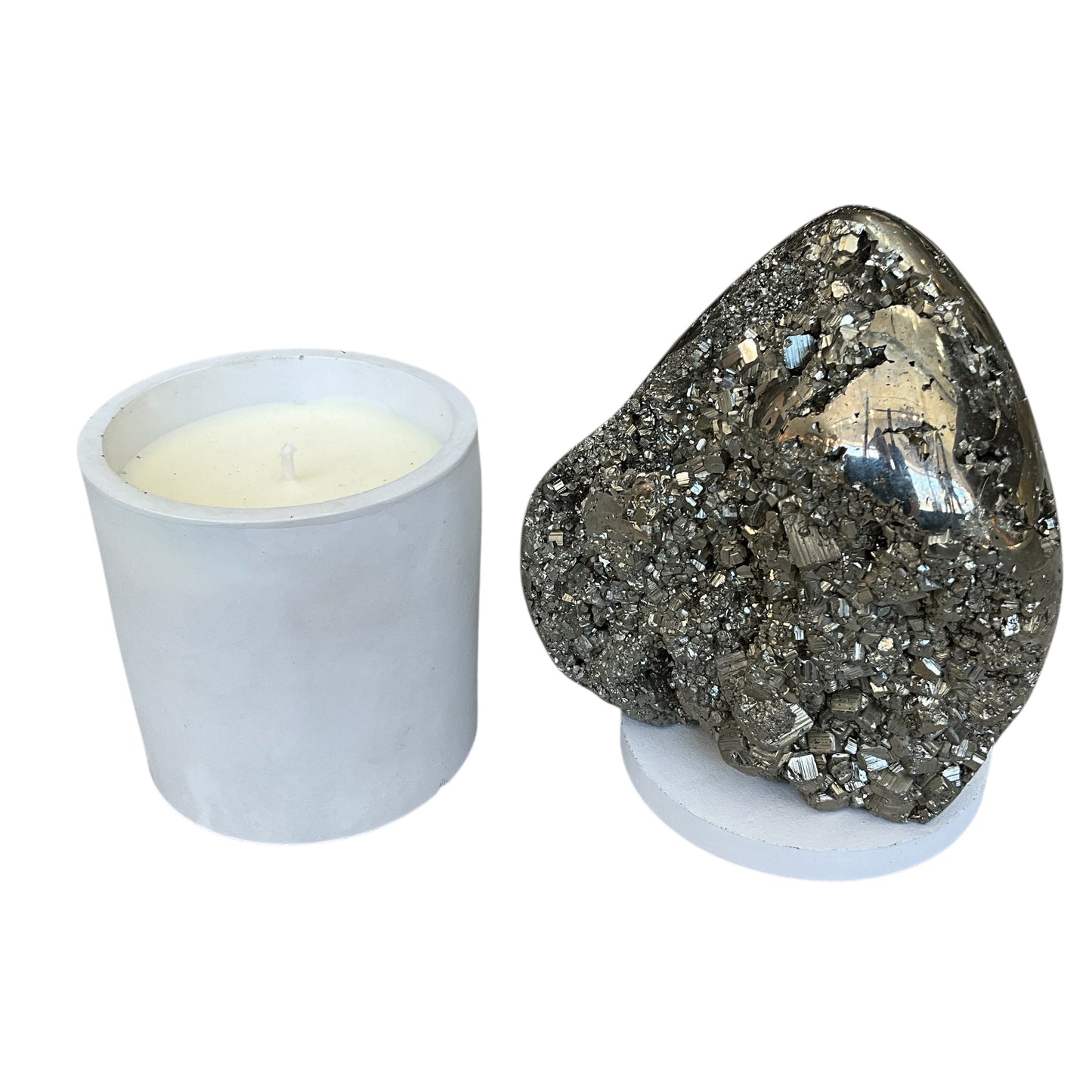 Large Abstract Pyrite Lid Gardenia Candle #2