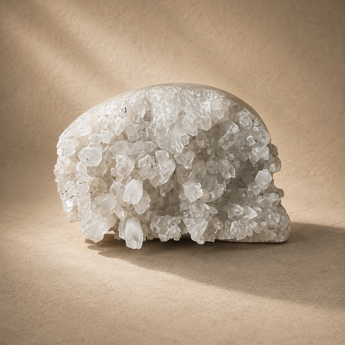 Hand Carved Quartz Crystal Skull with Generators