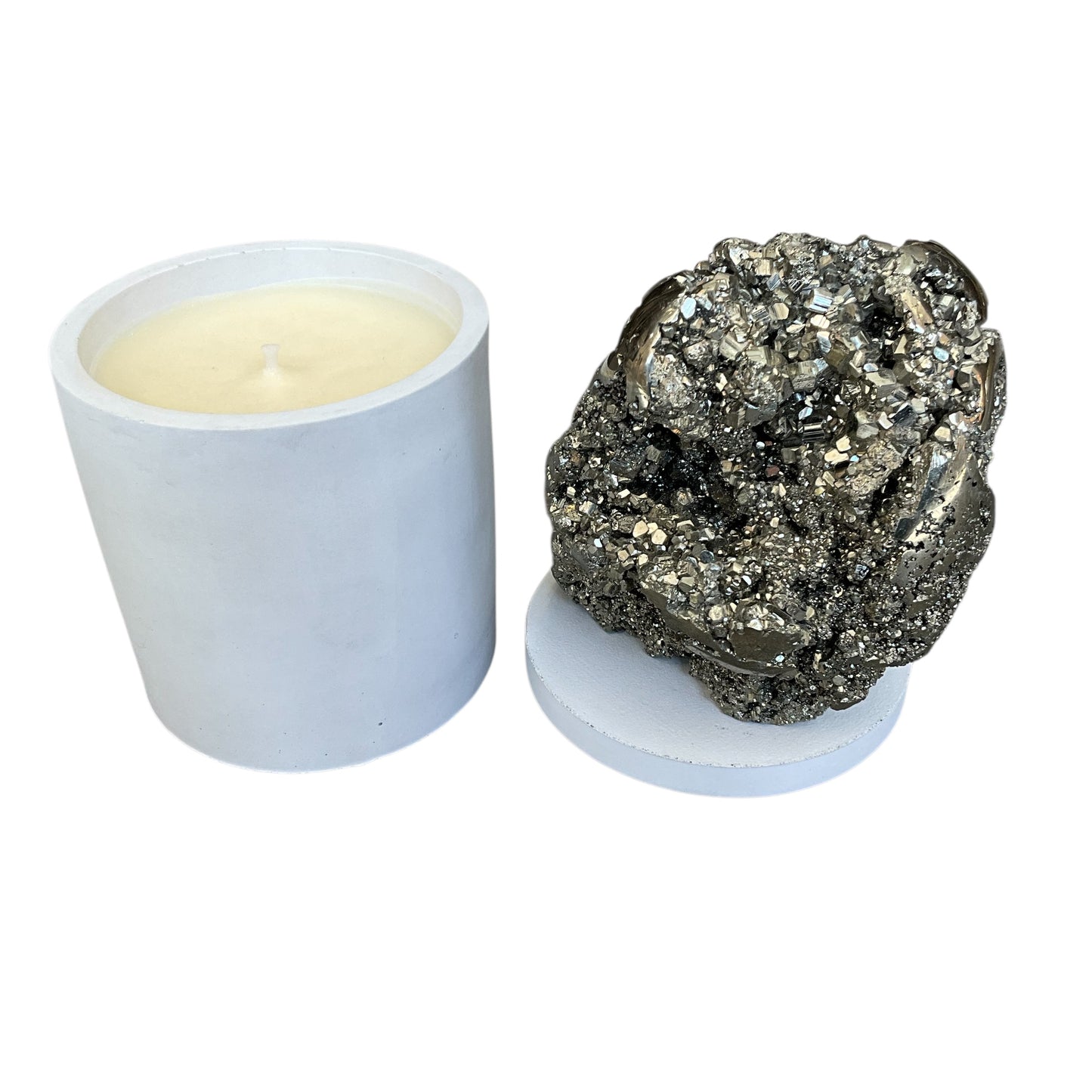 Abstract Pyrite Lid Gardenia Candle #1