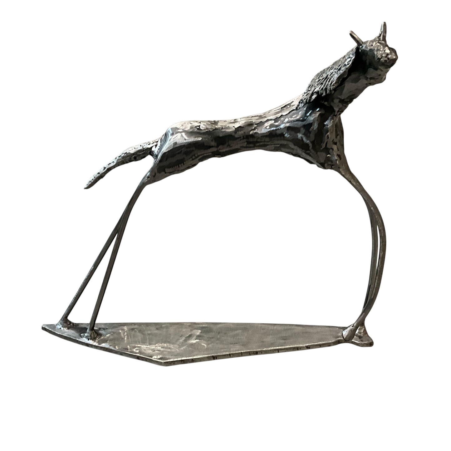 Vintage Surrealist Abstract Metal Horse Sculpture