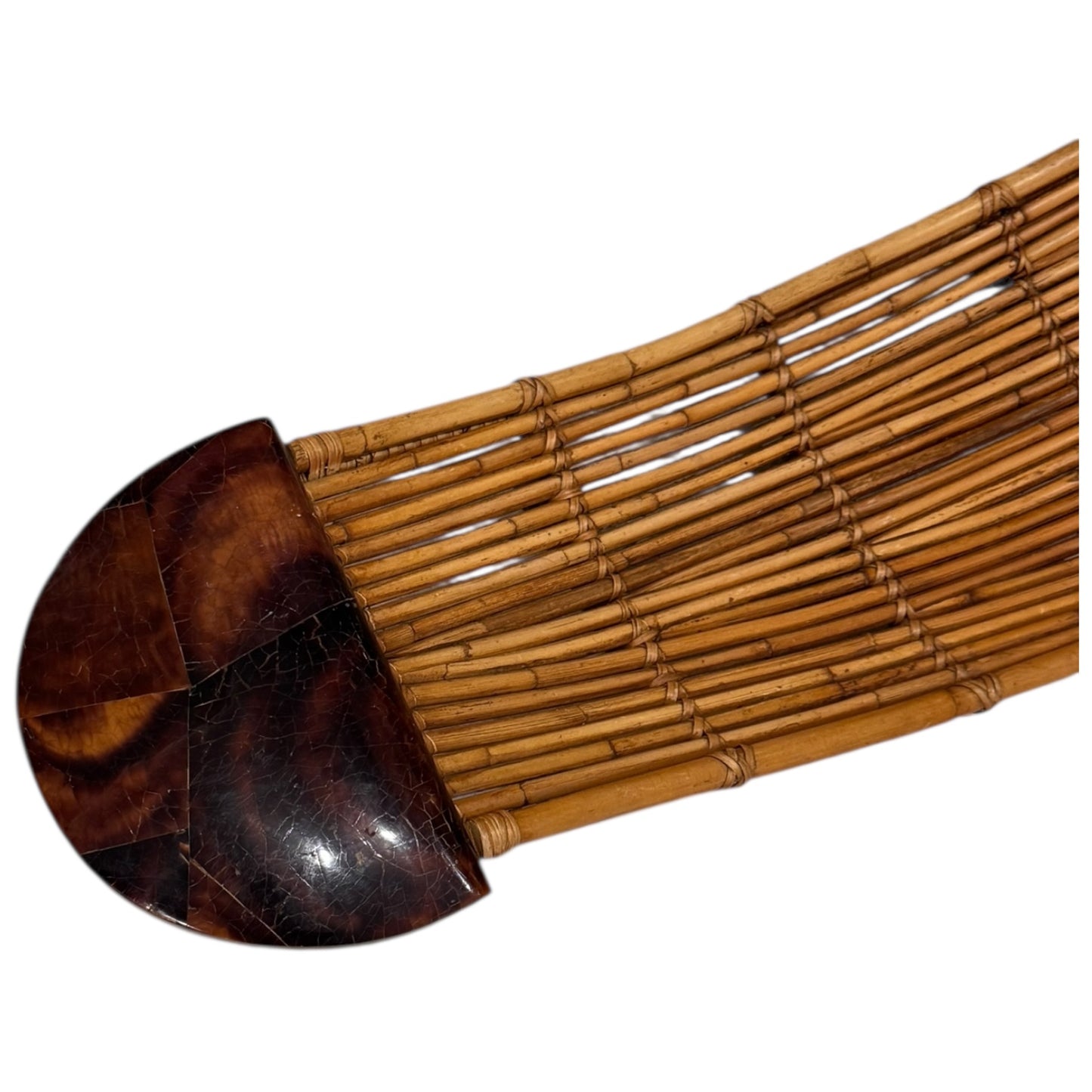 Vintage Coconut Shell Wicker Bowl