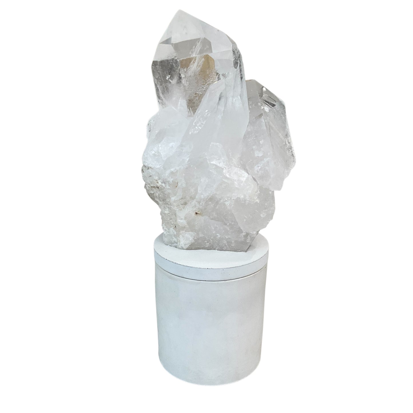 Quartz Crystal Generator Cluster Lid Gardenia Candle