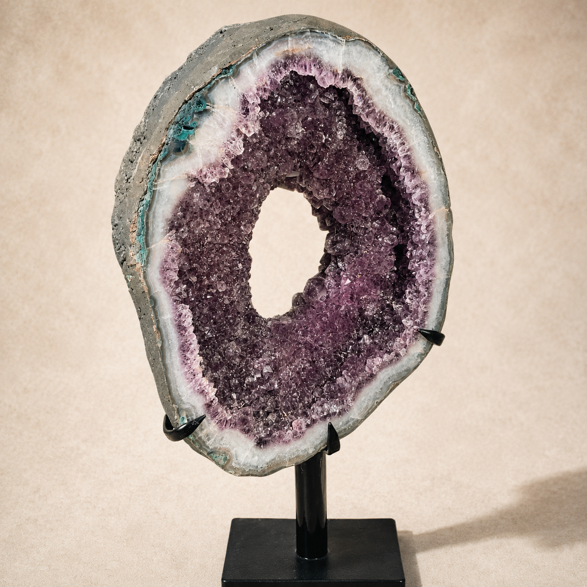 Amethyst Crystal 'Halo Passage' Portal on Spinning Stand