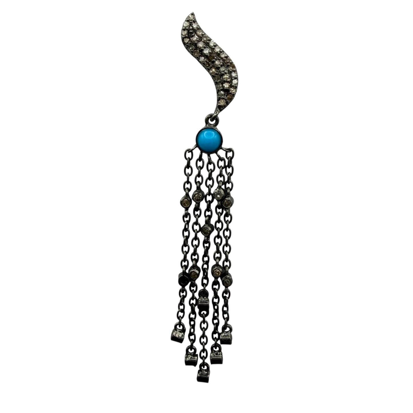 Turquoise & Diamonds Chandelier Earrings
