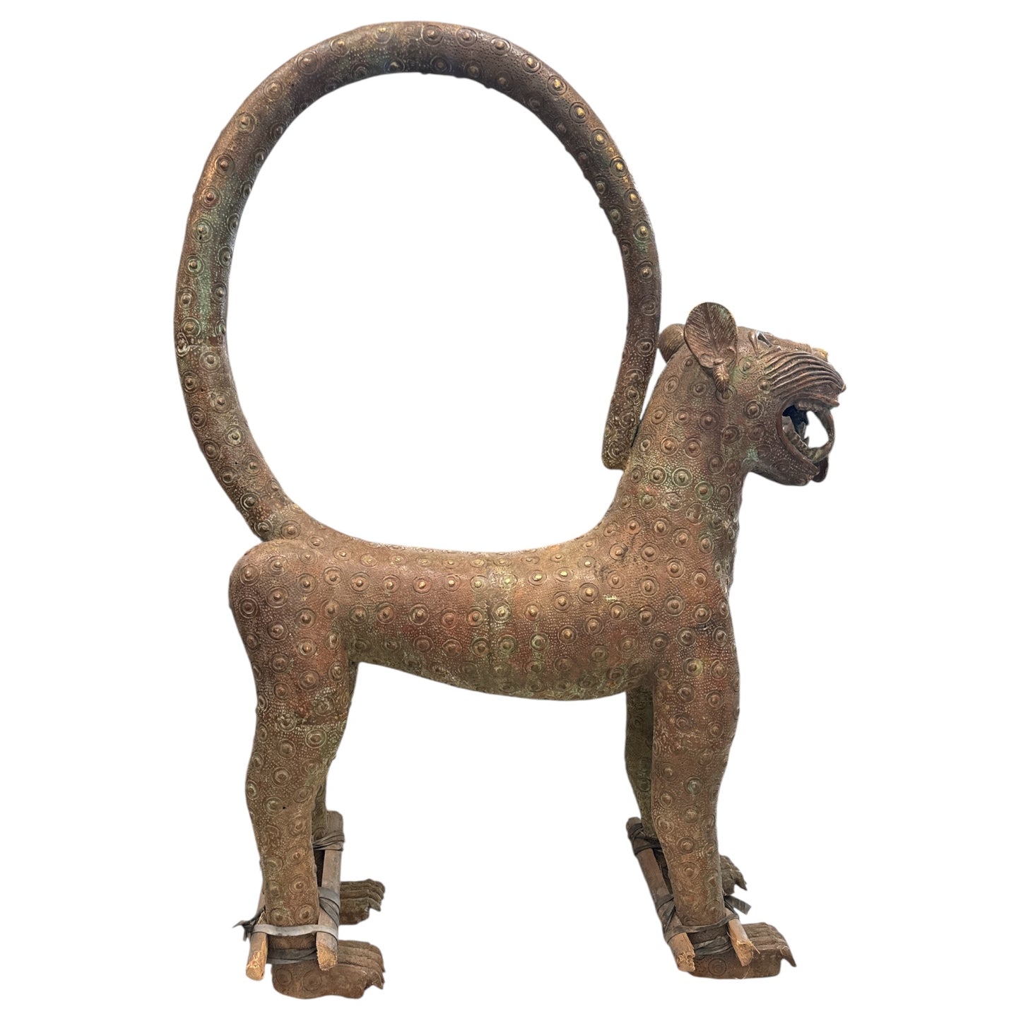 Large Pair of Benin Leopard Sculptures