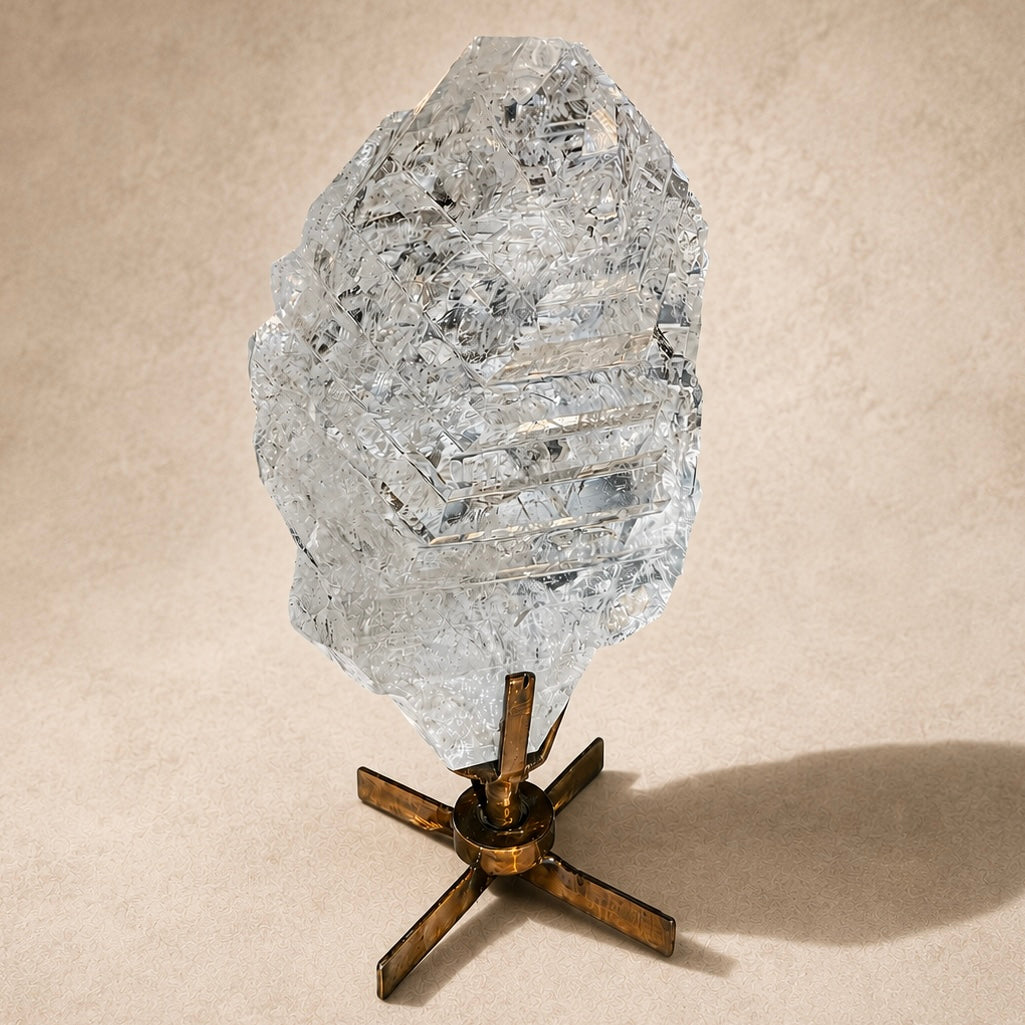 Large Polished Quartz Crystal on Spinning Stand