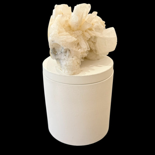 Quartz Crystal Skull Gardenia Candle 1