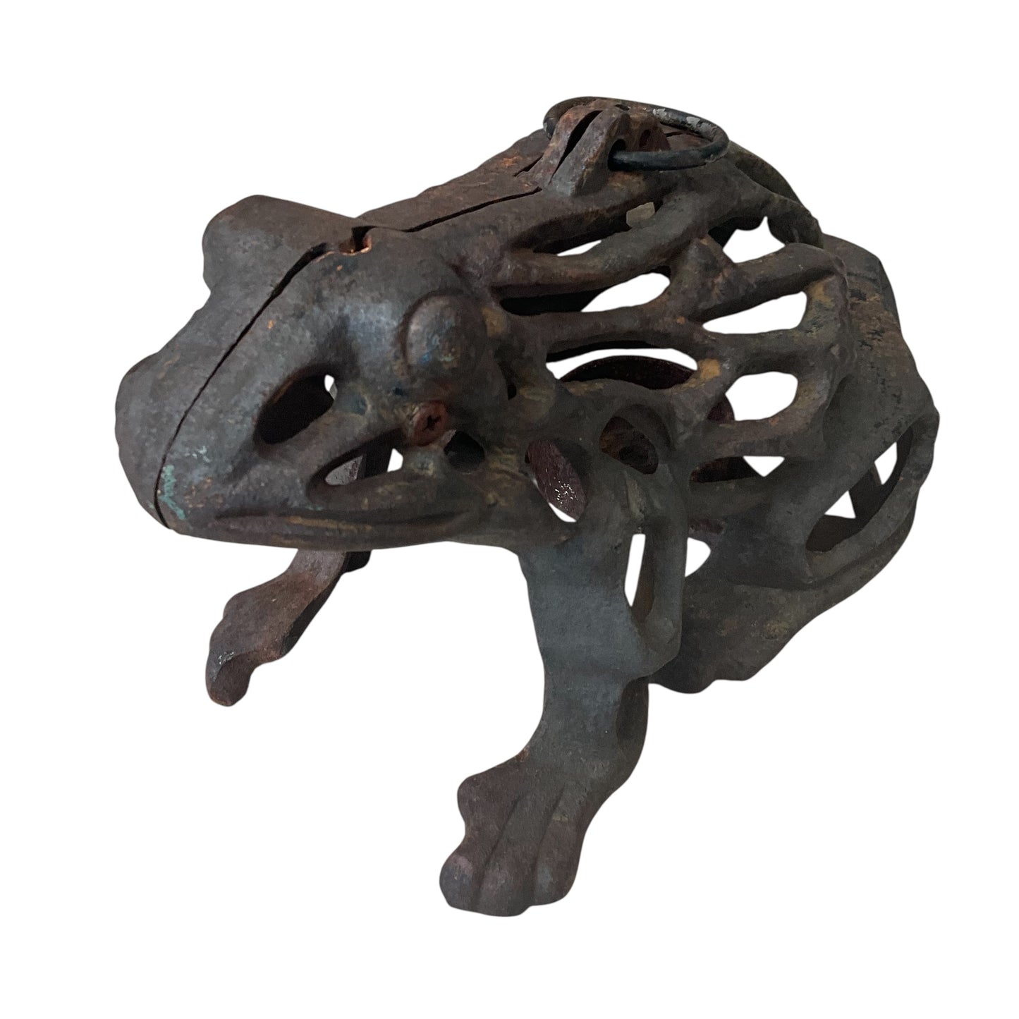 Vintage Iron Frog Candle Lantern
